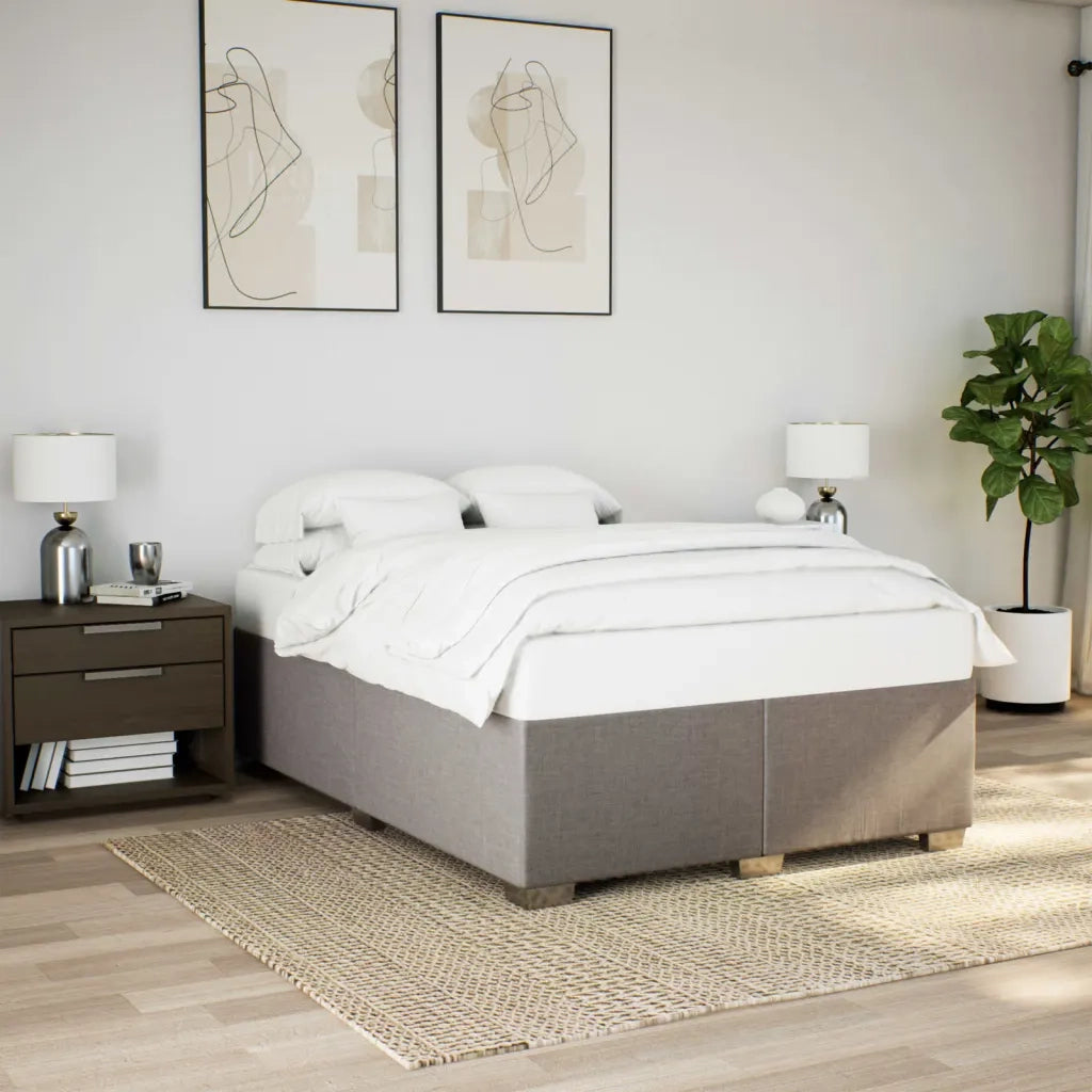 vidaXL Giroletto senza Materasso Tortora 140x200 cm in Tessuto