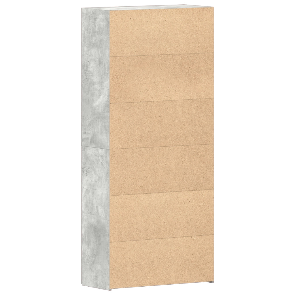 Armadio per scarpe Grigio Calcestruzzo 80x35,5x180 cm Legno ingegnerizzato