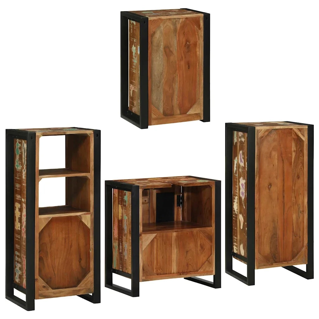 Set di mobili per il bagno 4 pcs Legno massello riciclato 3305701
