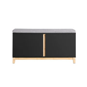 Panca Scarpiera Ingresso Con Seduta, Cassapanca Contenitore Con 2 Ante, 90x34x46cm FSR117-SCH