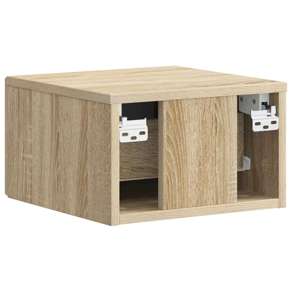 Set di 2 Comodini | Armadio da Notte | Mobiletto da notte a muro Rovere Sonoma 34,5 x 33 x 20 cm