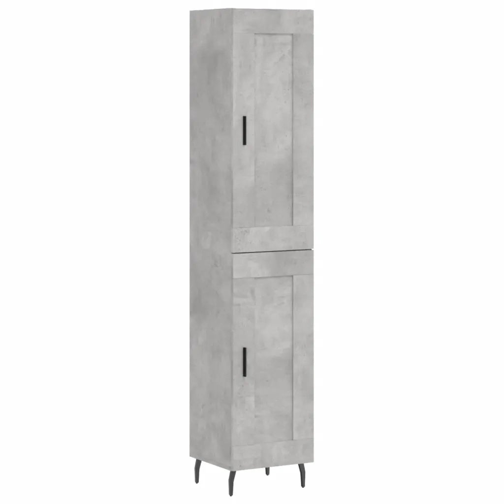 Credenza | Madia | Buffet da pranzo | Armadio da pranzo Grigio Cemento 34,5x34x180 cm in Legno Multistrato
