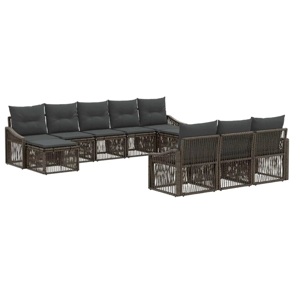 Set Divano da Giardino 10 pcs Grigio polyrattan 3436139