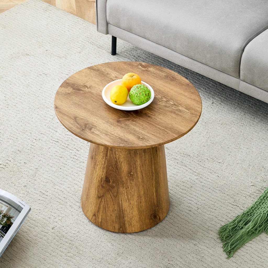 TAVOLINO ROTONDO 50 cm Effetto legno MDF