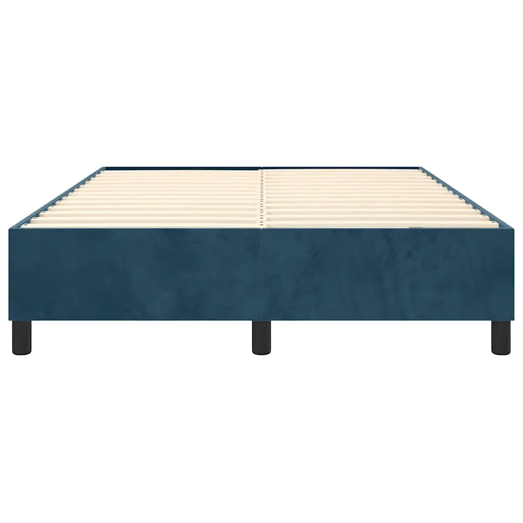 Struttura Letto a Rete a Molle-Giroletto Blu Scuro 140x200 cm Velluto 101815