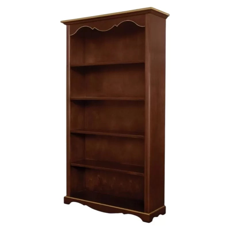 Libreria arte povera 5 ripiani legno tinta noce scuro filo oro 120x40x210 (514) - Mobili 2G
