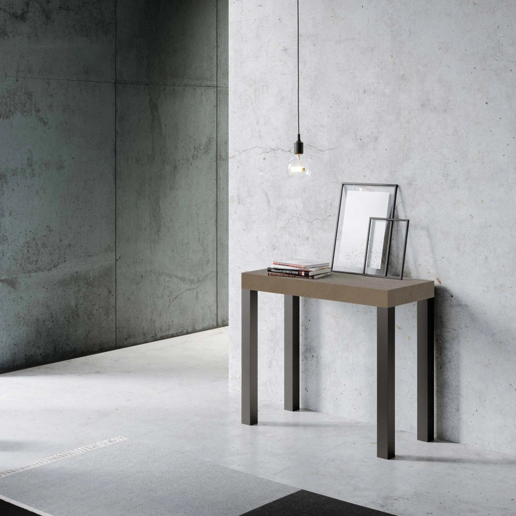 Consolle Allungabile 90-300x40x77 cm Everyday Tortora Telaio Antracite