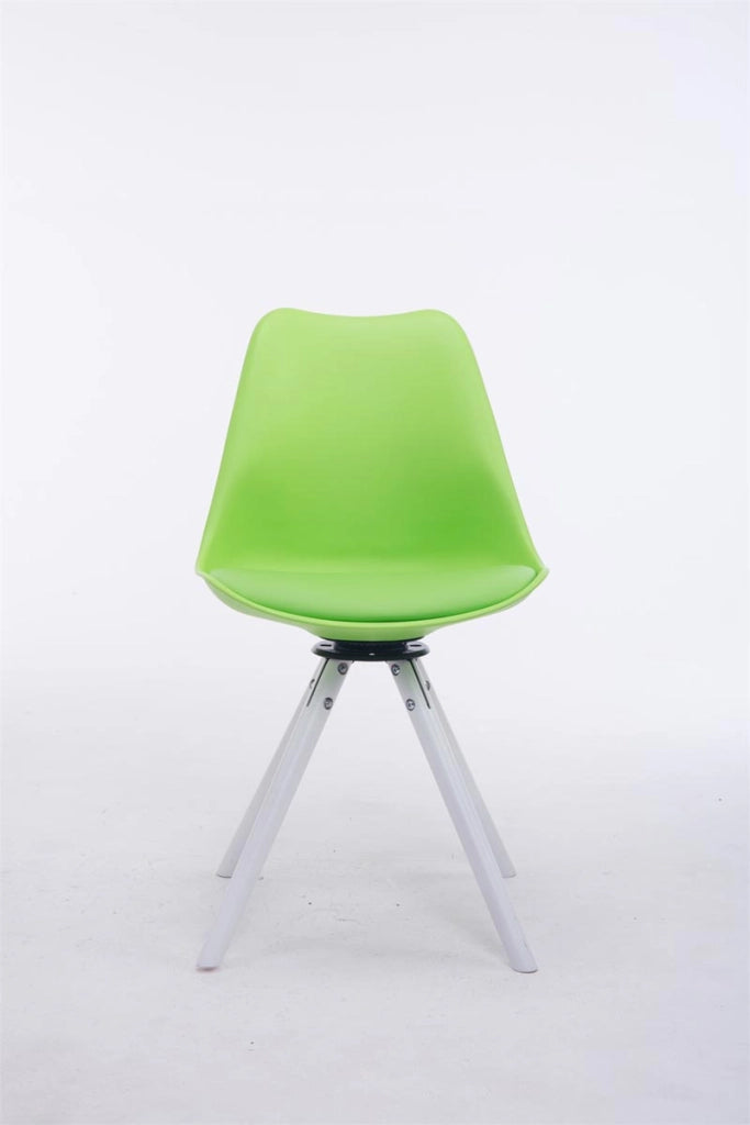 Sedia design Troyes Girevole Similpelle Rotondo verde,bianco