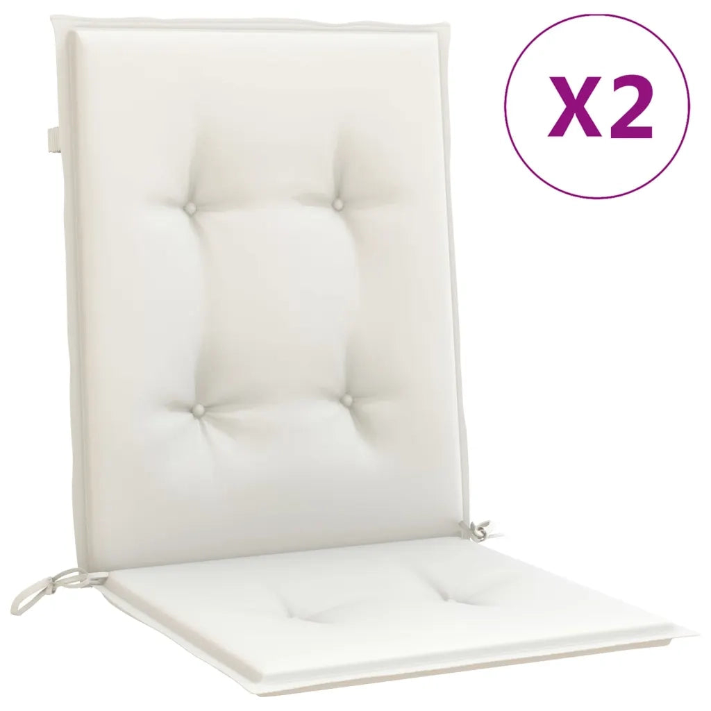 Cuscini Sedia Schiena Bassa 2 pz Crema MÃ©lange 100x50x4 Tessuto