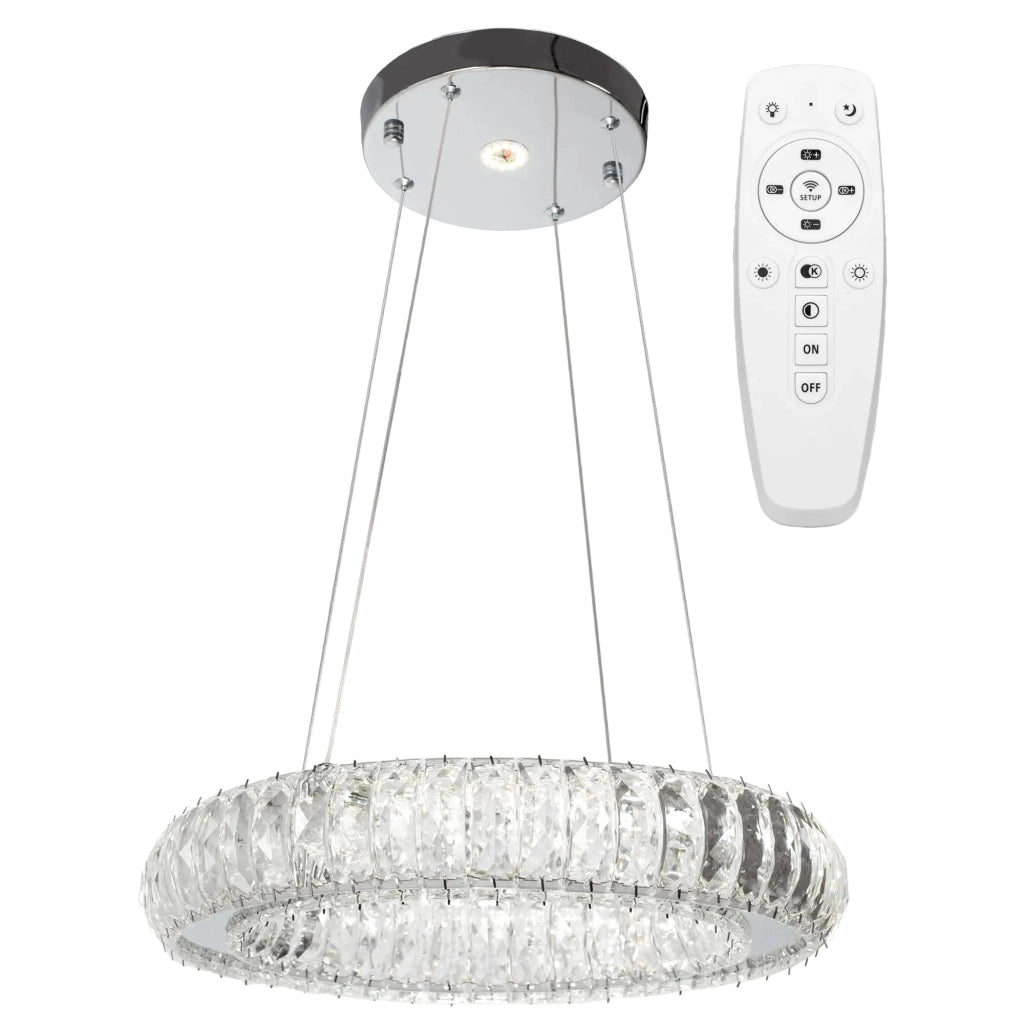 Plafoniera Led In Cristallo App1040-cp + Telecomando