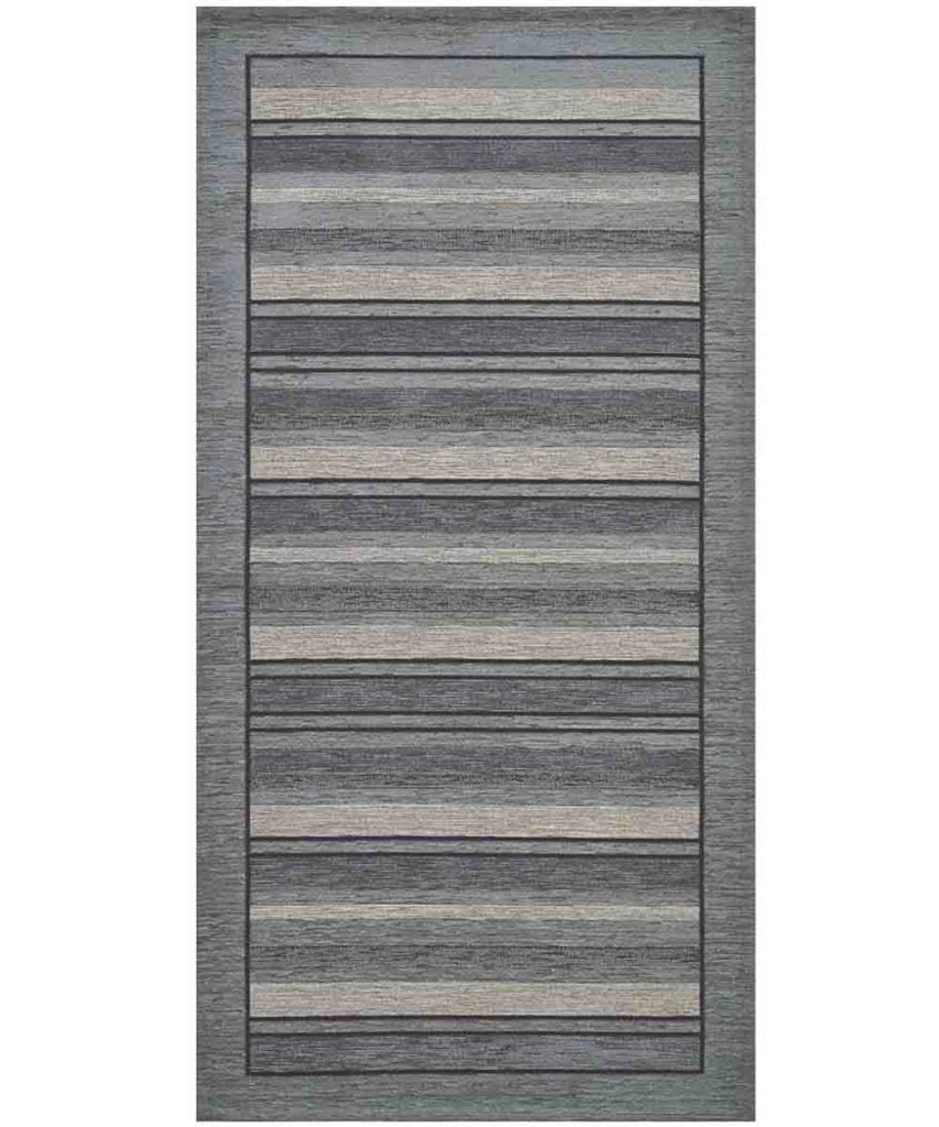 Tappeto STYLE GRIGIO cm.55x280 moderno a righe, passatoia cucina multiuso lavabile velour antiscivolo