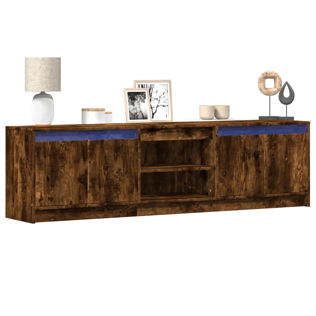 Mobile TV | Armadietto TV | Mobile Porta TV con LED Rovere Fumo 180x34x50cm in Truciolato
