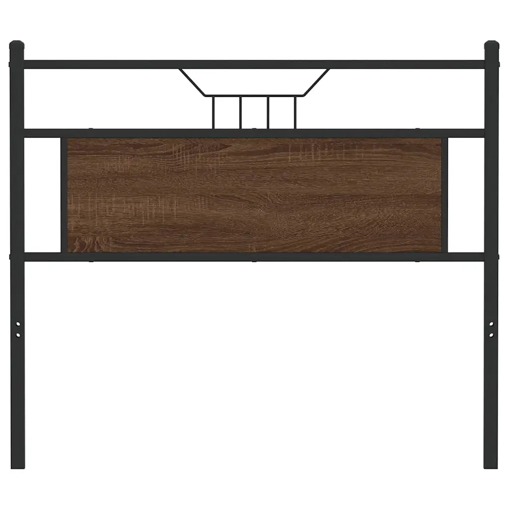 Testiera Rovere Marrone 107 cm in Legno Multistrato e Acciaio
