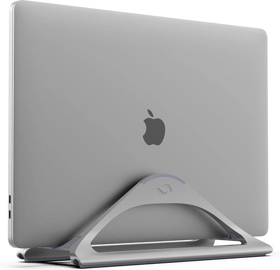 Supporto verticale per laptop - Supporto per laptop verticale per scrivanie - Grigio Spazio - Supporto regolabile per laptop - Dock per laptop - Organizzatore per ufficio e casa