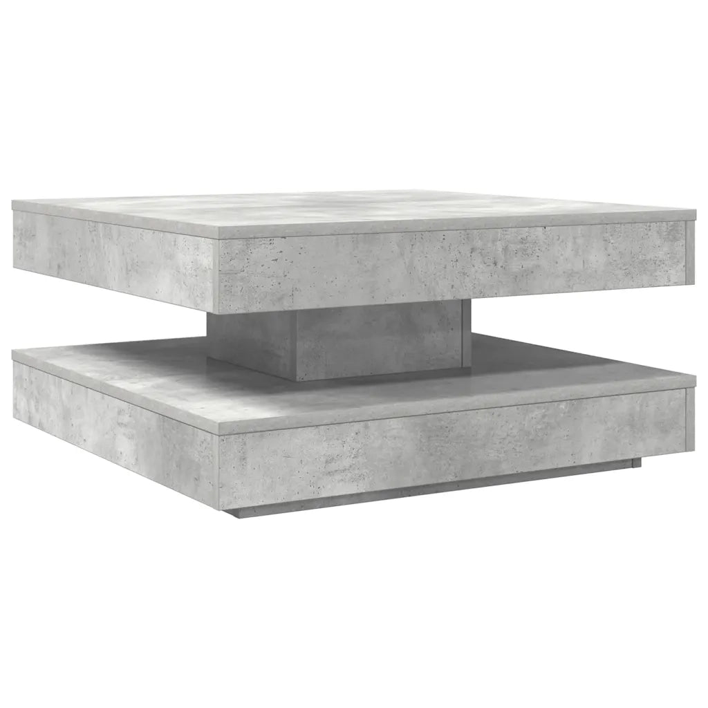 Tavolino da CaffÃ¨ Girevole a 360 Gradi Grigio 70x70x34,5 cm
