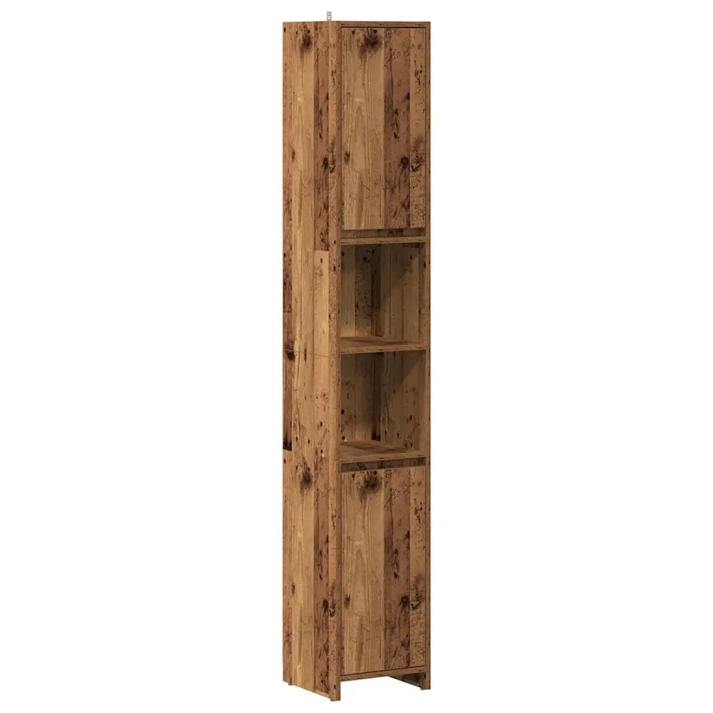 Mobile da Bagno Legno Antico 30x30x183,5 cm in Truciolato