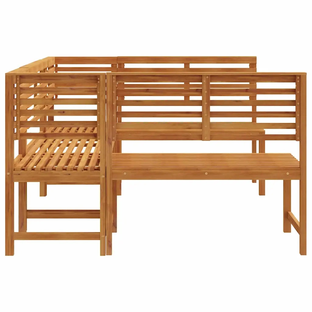 Set Panchina da Giardino 5 pcs Marrone Legno di Acacia Massello 3328690