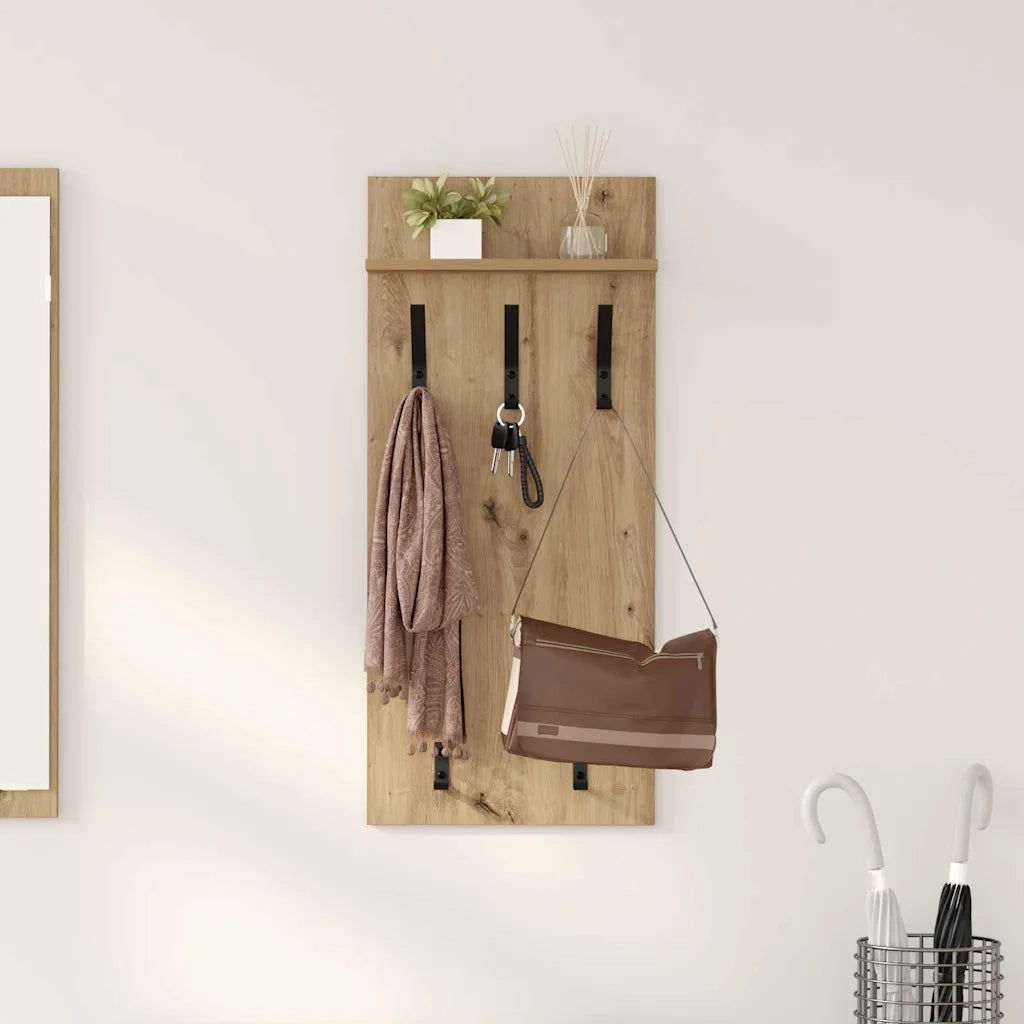 Appendiabiti a muro A parete Rovere artigianale 40 x 10 x 90 cm 874458