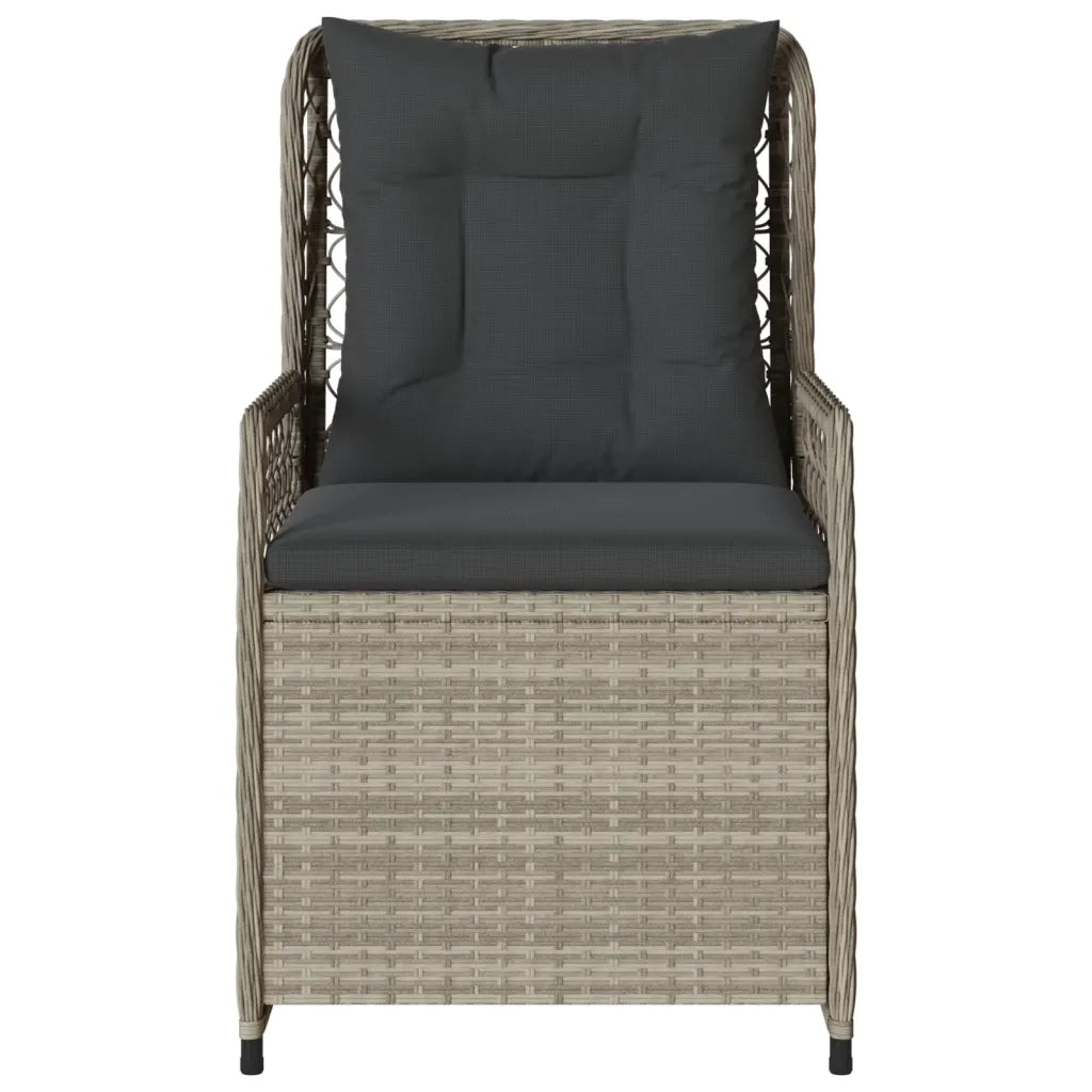 Sedie da Giardino Reclinabili 2 pz | Sedie da Esterno Grigio Chiaro Polyrattan