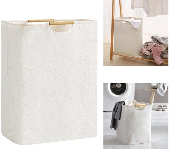 Asciugamano pieghevole 60L in beige con maniglia impermeabile alle acque, dimensioni 55 * 40 * 25cm, asciugamano con zappa per uso in camera da letto, bagno, stanza da letto, soggiorno e bagno.