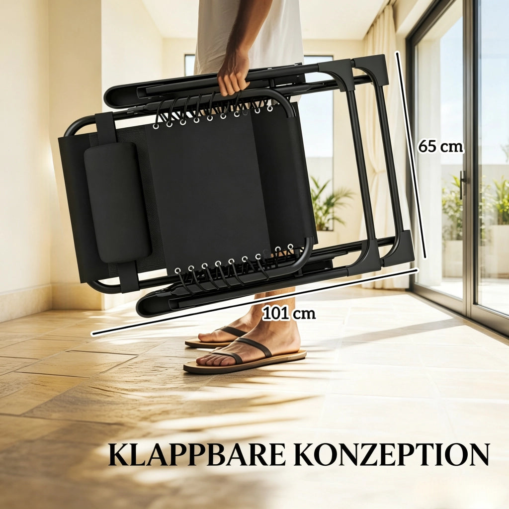 SDRAIO PIEGHEVOLE Set da 2 pezzi con tavolino 47x47x54 cm Nero