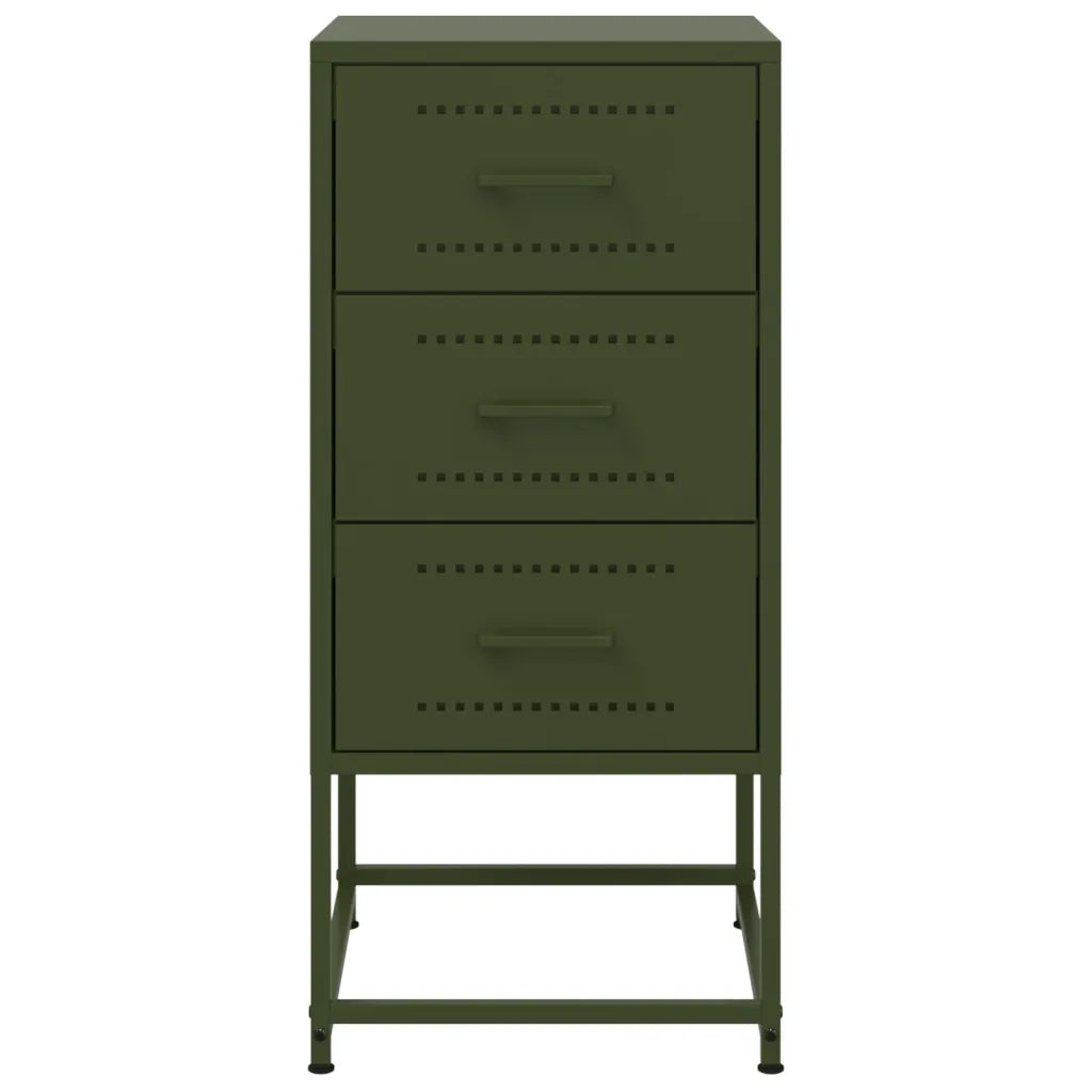 Comodini 2 pz Verde Oliva 36x39x78 cm in Acciaio 846587