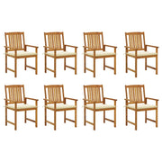 Sedie da Giardino con Cuscini 8 pz in Legno Massello di Acaciacod mxl 72870