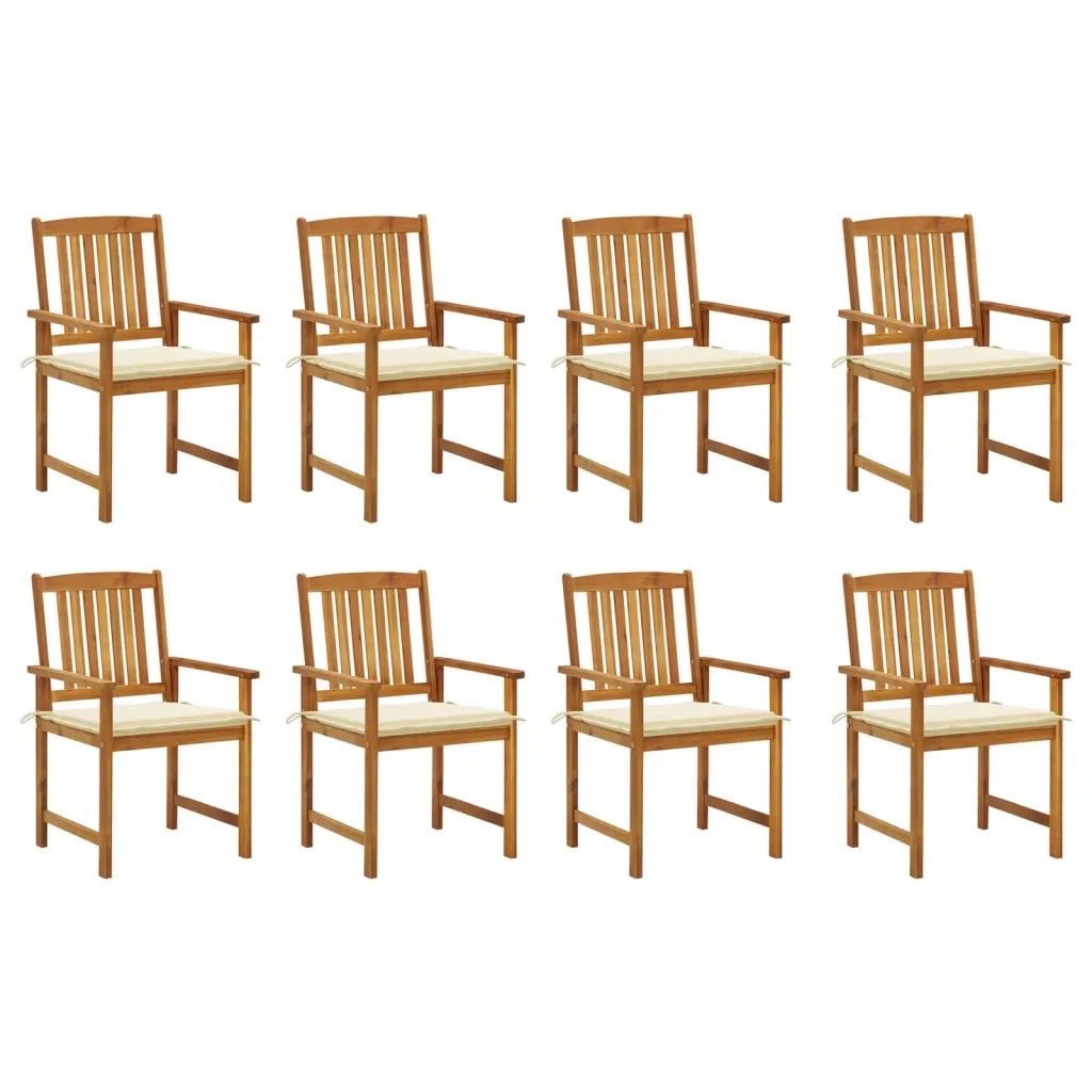 Sedie da Giardino con Cuscini 8 pz in Legno Massello di Acaciacod mxl 72870