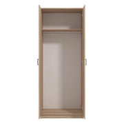 Armadio Camera da Letto Roncaro, Guardaroba 2 Ante Appendiabiti, 80x205h cm Marrone Rovere