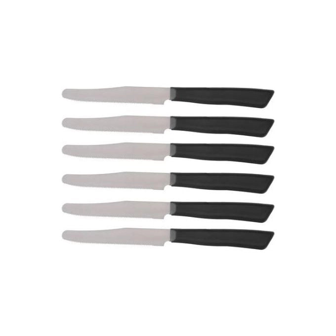 Coltellerie Bonomi Coltello da Tavola 6 Pezzi Manico Nero