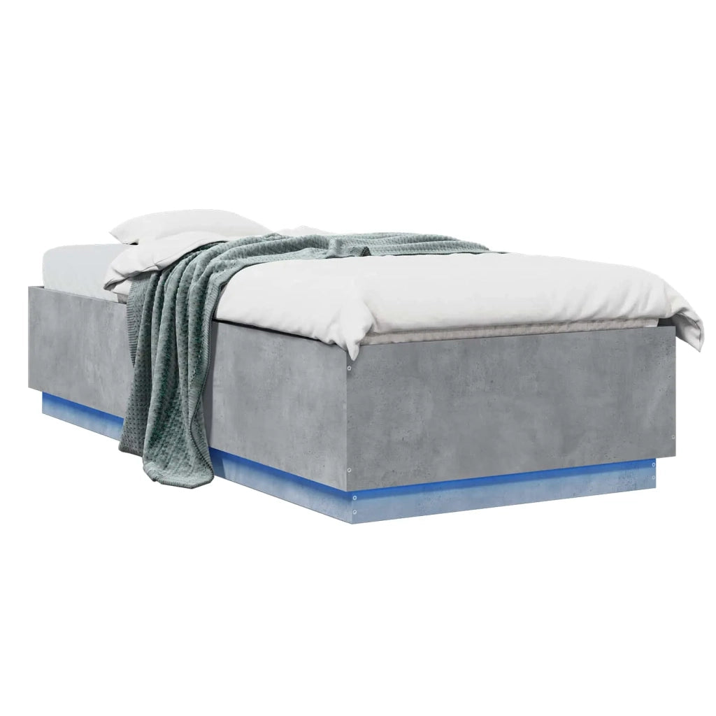 Letto con LED Grigio Cemento 80 x 200 cm Legno ingegnerizzato 3429570