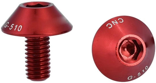 Bidone Portaoggetto in Lega di Alluminio - Sostegno Bicicletta - Viti - Sostenibile - 2 Pezzi - Rosso - Sostegno Bicicletta