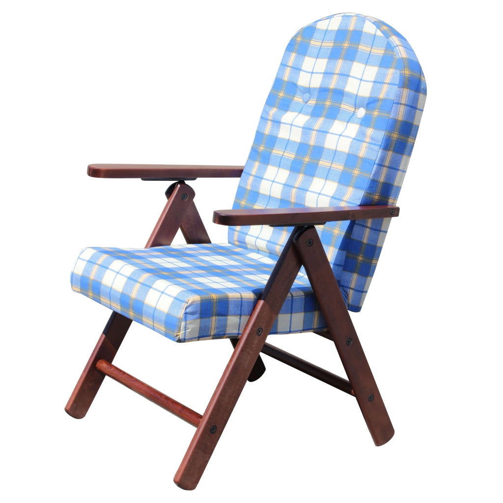 Poltrona Sdraio 4 posizioni con cuscino in Cotone Legno cm 61x75x110 - BURT