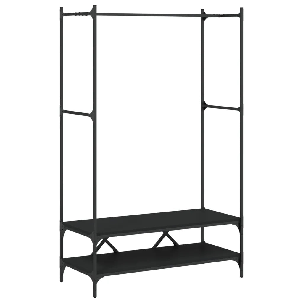 Appendiabiti con Scaffali Nero in Legno Multistrato CFW3042431