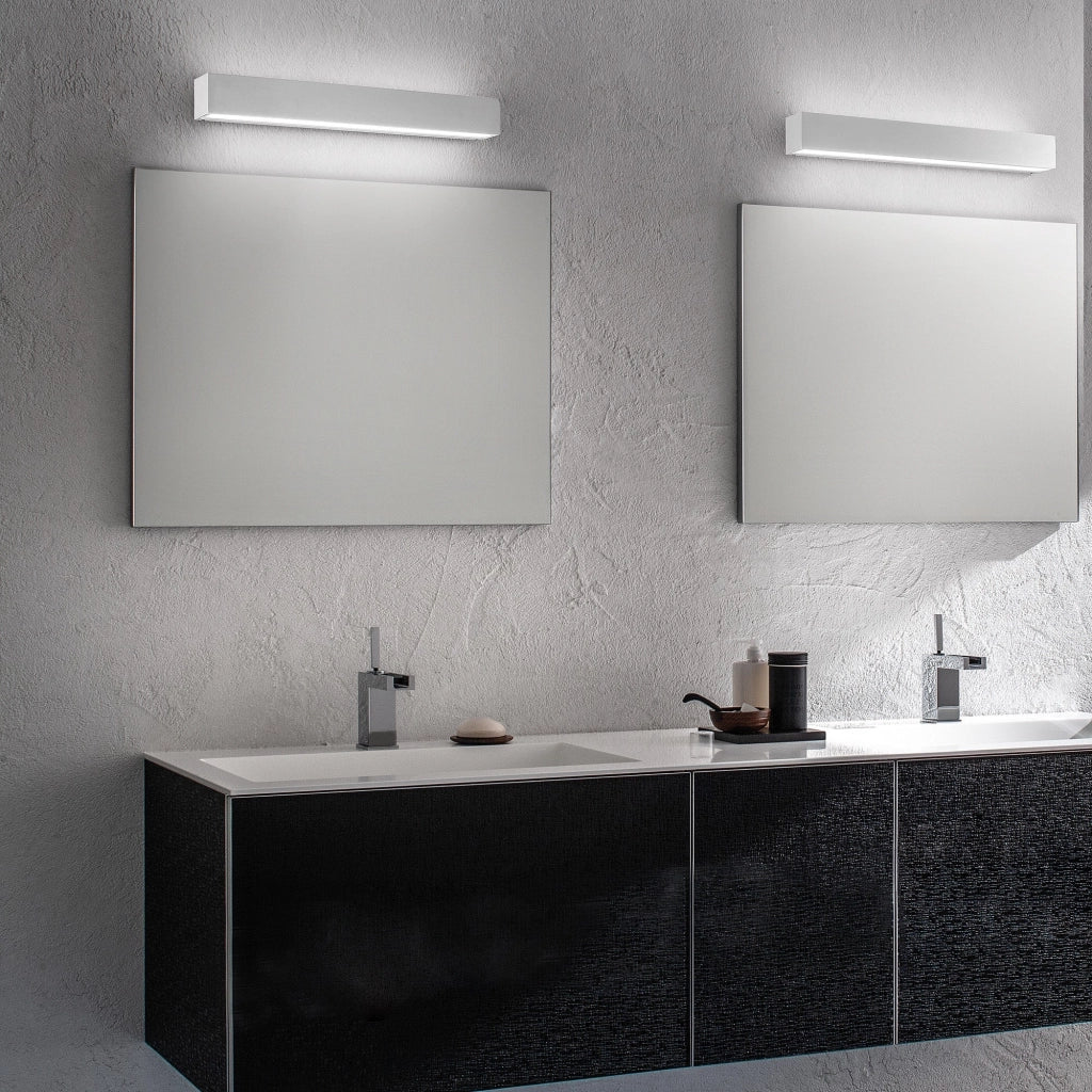 Slat Lampada da Parete LED 4W IP65 Rettangolare in Alluminio Pressofuso Bianco Opaco per Illuminazione d'Interni ed Esterni Dimensioni 18x4.5x3 cm