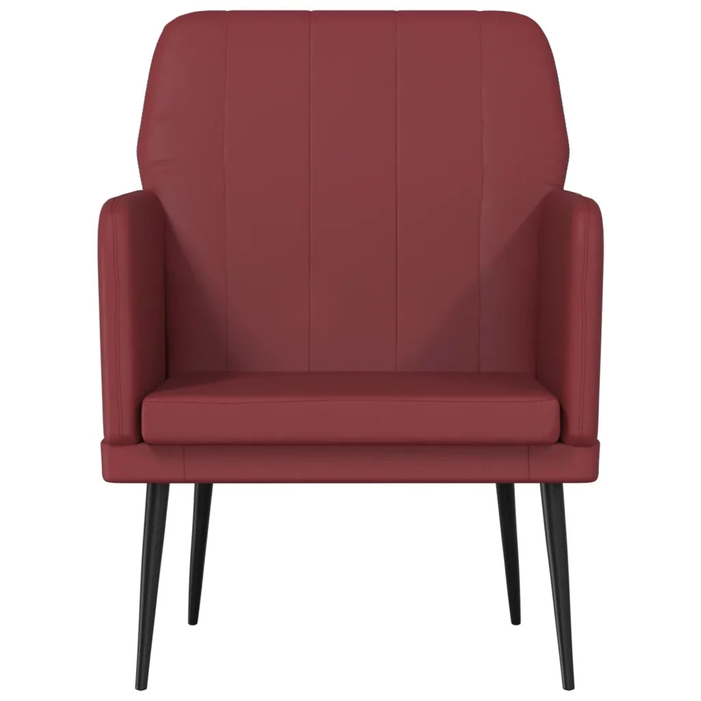 Poltrona Rosso Vino 61x78x80 cm Similpelle cod mxl 5632