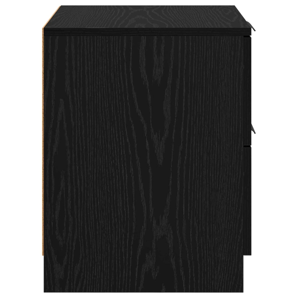 Armadio da Notte con cassetto 2 pcs Rovere Nero 45 x 39 x 50cm