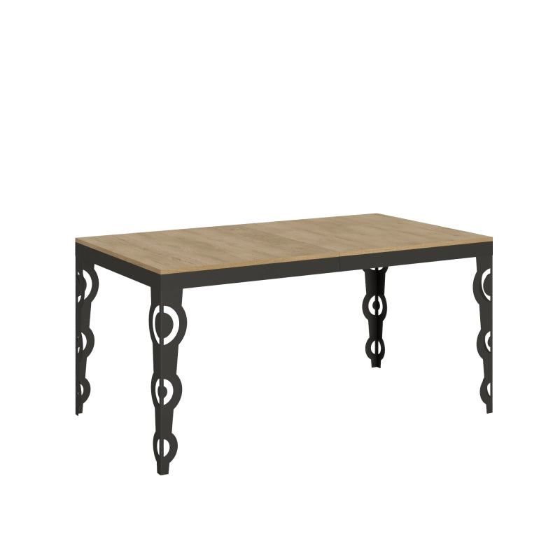 Tavolo allungabile 90x160/264 cm Karamay Evolution telaio Antracite - Quercia Natura