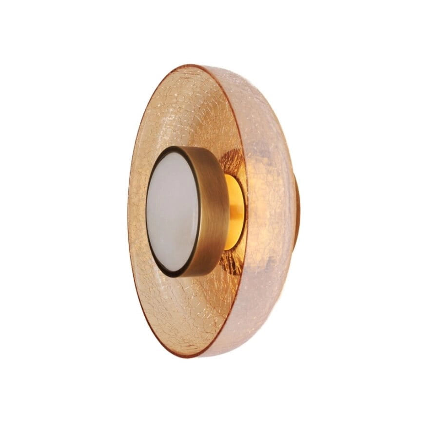 Applique ottone vetro ambra Ø22 LED 9W Maxlight W0352