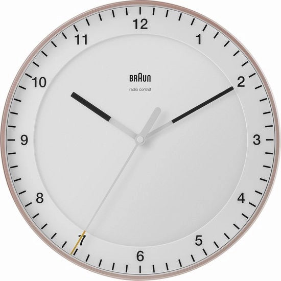 Orologio da Parete - Analogico - Kunststof - Quartz - Indicazione Oraria Radiocomandata - Movimento a Scoppietto - Ø30cm - Rosso Chiaro - Bianco