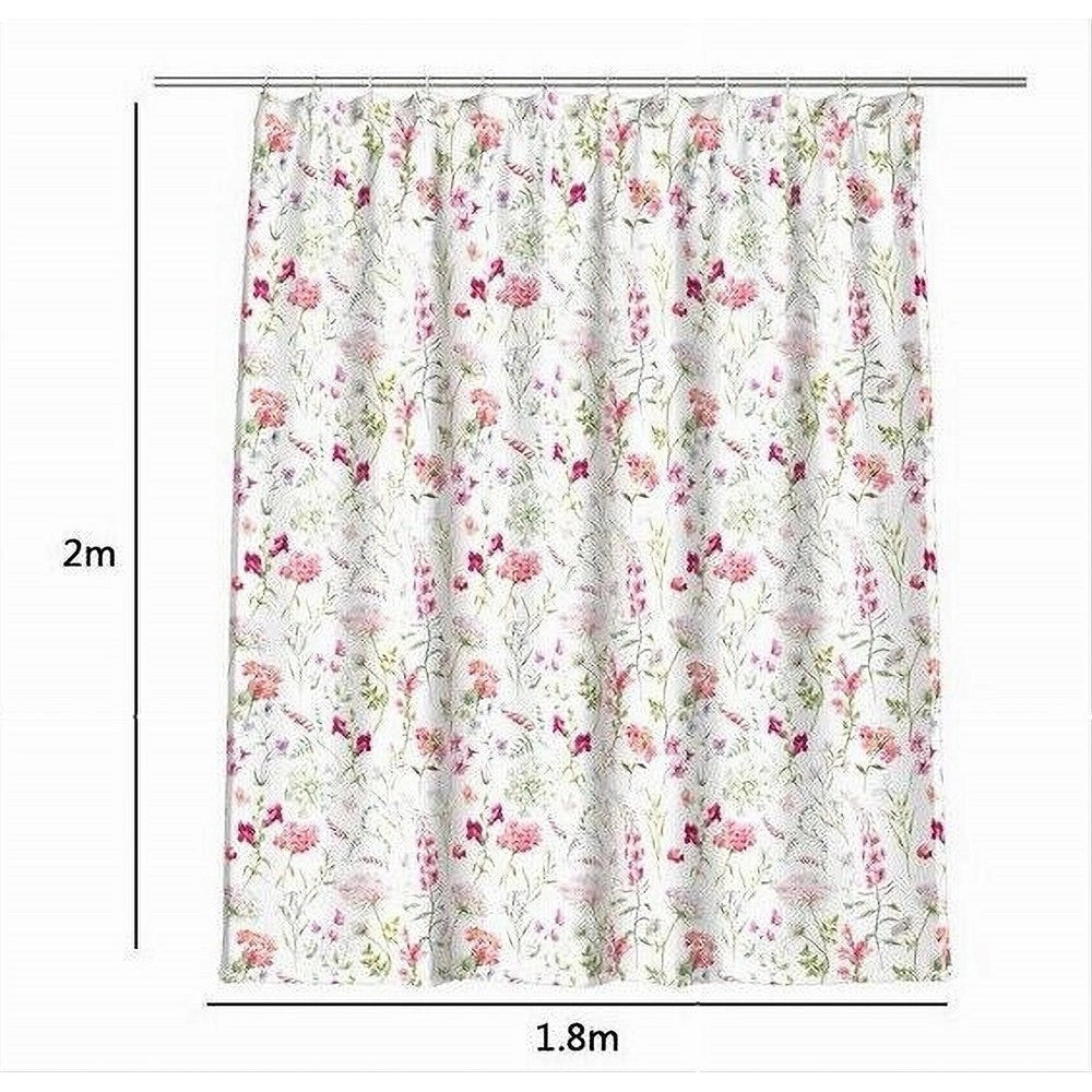 Trade Shop - Tenda Per Doccia Antimuffa Impermeabile 180x200cm Con 12 Anelli Bagno Fiori 69916 -