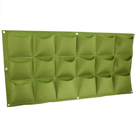 Pianta Verticale per Giardino - 18 Sacchetti - Materiale in Velluto - Riciclabile - Leggero - Adatto per Esterni/Interni - Sacchetto per Piante