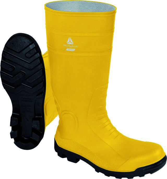 Deltaplus STIVALI ANTINFORTUNISTICA IN PVC GINOCCHIO COPPER S5 SRA Col. Giallo/Nero Mis. 46