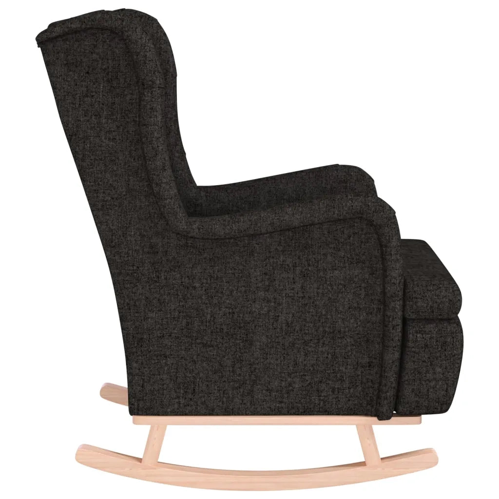 Poltrona Gambe a Dondolo in Legno di Hevea Nera in Tessuto 329407
