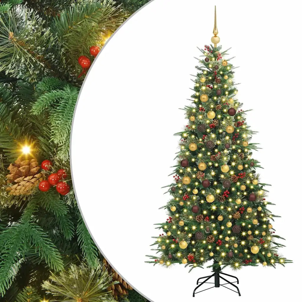 Albero di Natale Artificiale con Rami Pieghevoli Verde 210 cm 3397429