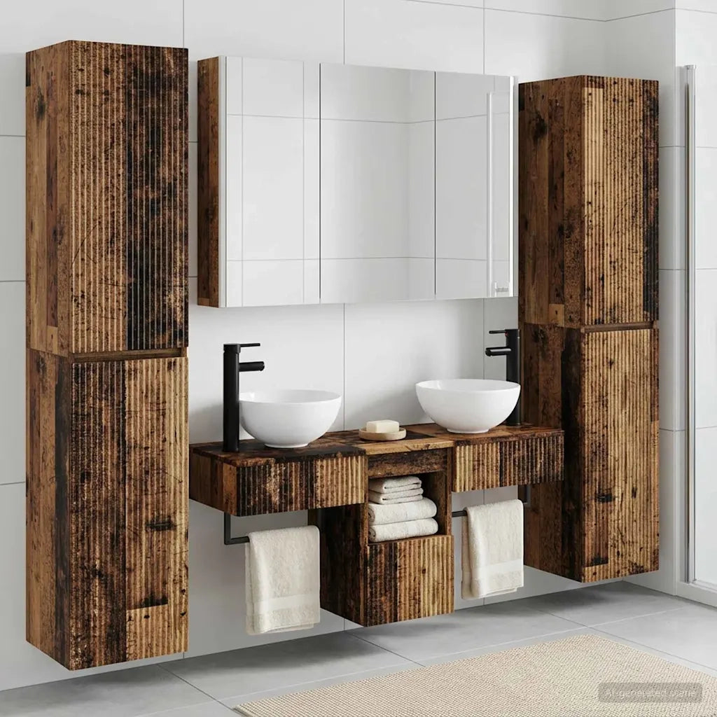 Set di mobili per il bagno 6 pcs Legno antico 3407189