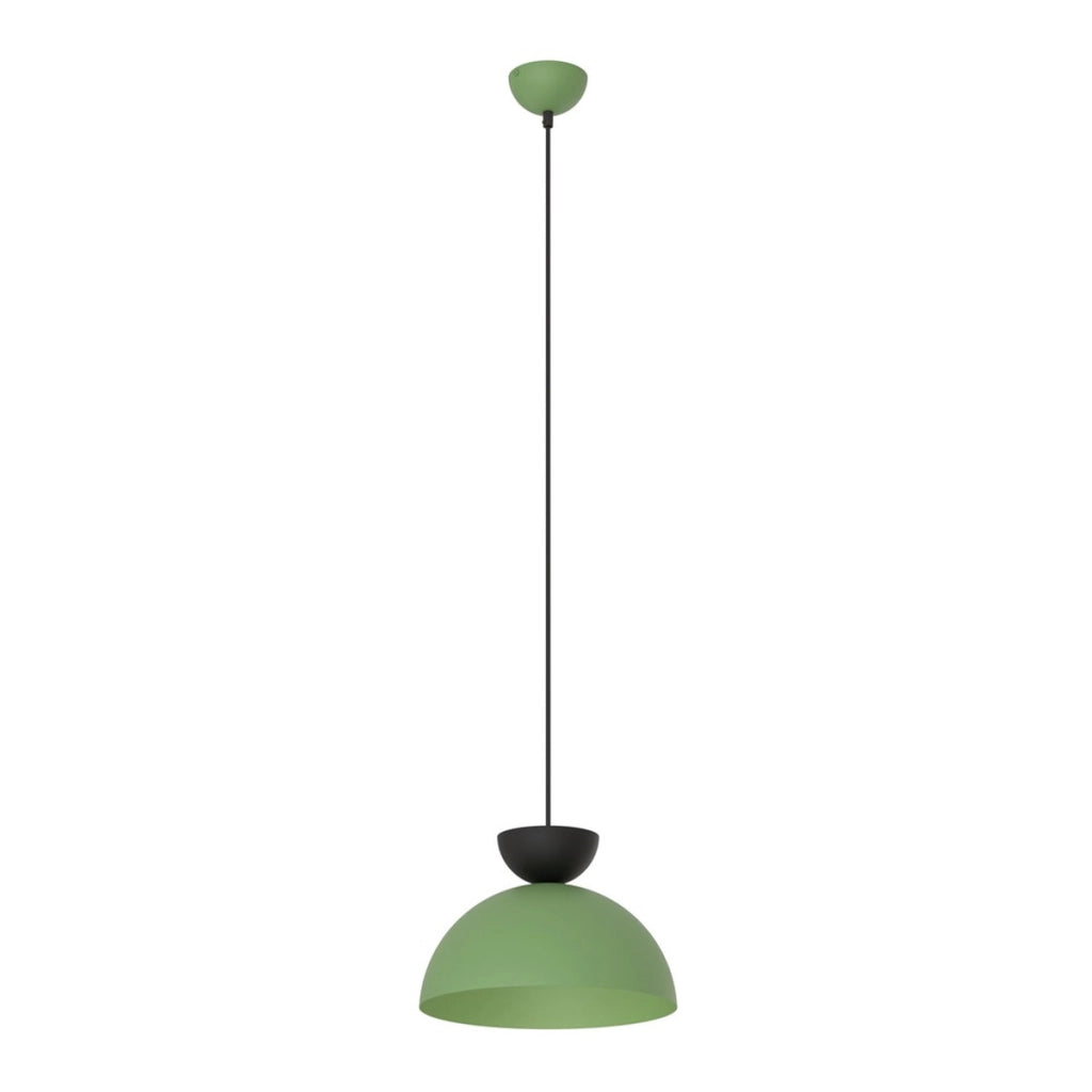 Lampada a sospensione Lunaro verde con dettagli neri