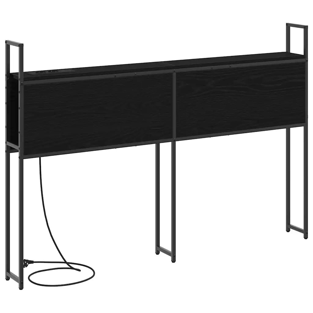 Testiera con Stazione di Carica e Storage Rovere nero 859795