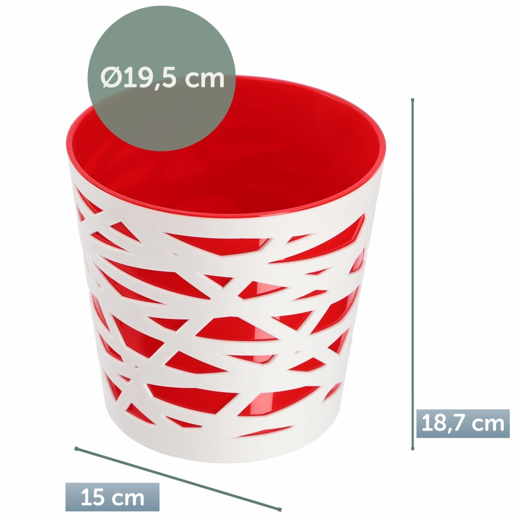 KADAX - Inserto in plastica per vaso di fiori e piante, 19 cm, rosso