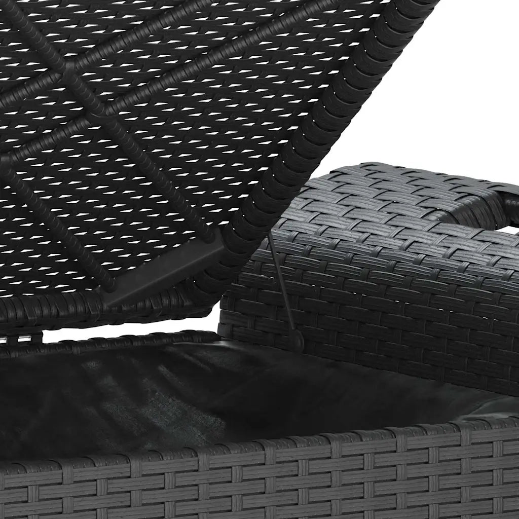 Panca da Giardino con Cuscino Nero 116x46x57 cm in Polyrattan
